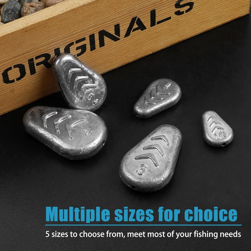 Shaddock Fishing No Roll Sinker Fishing Weights No Snag Flat Inline Sinker Weights Slip Sinkers Weights for Surf Fishing Catfish Rigs Saltwater Freshwater - Image 5